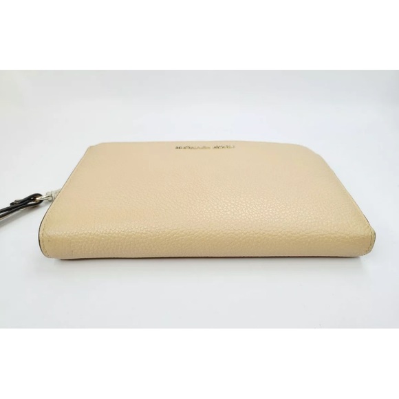 Michael Kors Jet Set Travel Double Zip Leather Wristlet Wallet Butternut - Picture 5 of 10